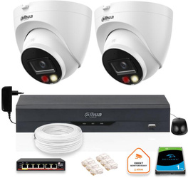 Jeu de 2 caméras IP Dahua 8mpx IPC-HDW1839T-A-IL-0280B-S6 avec disque dur de 1TB