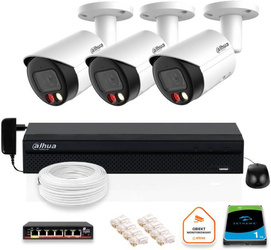 DAHUA IP felügyeleti készlet 3x kamera IPC-HFW2849S-S-IL-0280B 8MPX 8MPX