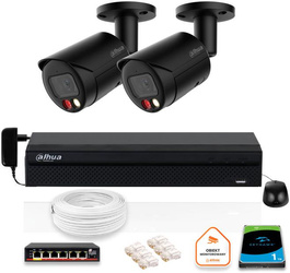 DAHUA IP surveillance set 2x IPC-HFW2849S-S-IL-0280B-BLACK 8MPX camera