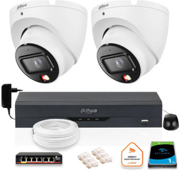 Set of 2 Dahua 6mpx IP Cameras IPC-HDW1639T-A-IL-0280B-S6 with 1TB Drive