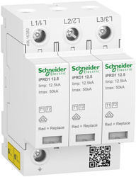 Descargador de sobretensiones iPRD1 12.5R-T12-3 tripolar Tipo 1+2 (Clase B+C)
