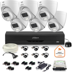 Kit de surveillance Dahua 6x caméra dôme HAC-HDW1500CLQ-IL-A-0280B-S2 1TB IR 20m 5MP