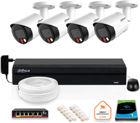 DAHUA IP surveillance set 4x camera IPC-HFW2849S-S-IL-0280B 8MPX