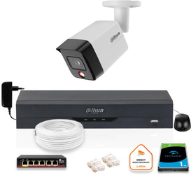 Kit telecamera IP Dahua 8mpx PC-HFW1839TC-A-IL-0280B-S6 con unità da 1 TB