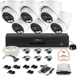 Dahua bewakingskit 6x dome camera HAC-HDW1500T-IL-A-0280B-S2 1TB IR 40m 5MP