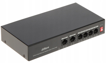 Switch Dahua PFS3006-4ET-36 - 6-portowy, 4x PoE, 10/100Mbps, zasilanie 36W