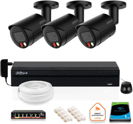DAHUA IP dohledová sada 3x kamera IPC-HFW2849S-S-IL-0280B-BLACK 8MPX