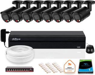 DAHUA Kit de surveillance IP 8x caméra IPC-HFW2849S-S-IL-0280B-BLACK 8MPX