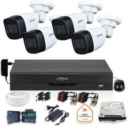Conjunto de vigilancia Dahua de 4 cámaras domo de 5 Mpx con disco duro de 1 TB