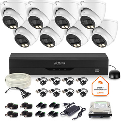Kit de surveillance Dahua 8x caméra dôme HAC-HDW1500T-IL-A-0280B-S2 1TB IR 40m 5MP