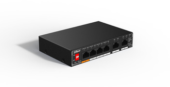 Switch Dahua SG1006P 6 puertos 4x PoE 2x uplink 60W 10/100/1000 Mbps