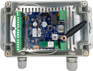 Conjunto ROPAM MultiLTE-RF/AT-GSM-MINI90 con fuente de alimentación 230VAC/12VDC en caja hermética