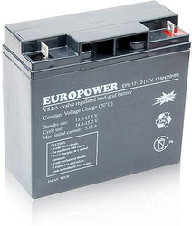 EUROPOWER EPL series 12V 17Ah AGM battery with a service life of 15 years