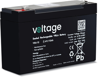 Spanning AGM accu met 6V en 12Ah capaciteit model VE6-12